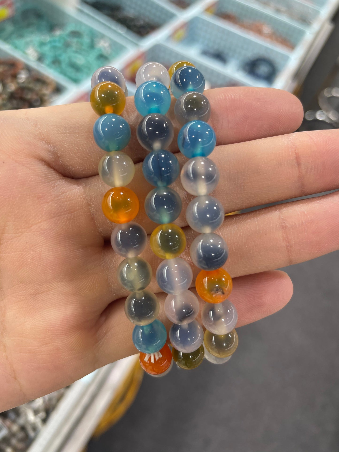 Crystal sugar color agate bracelet