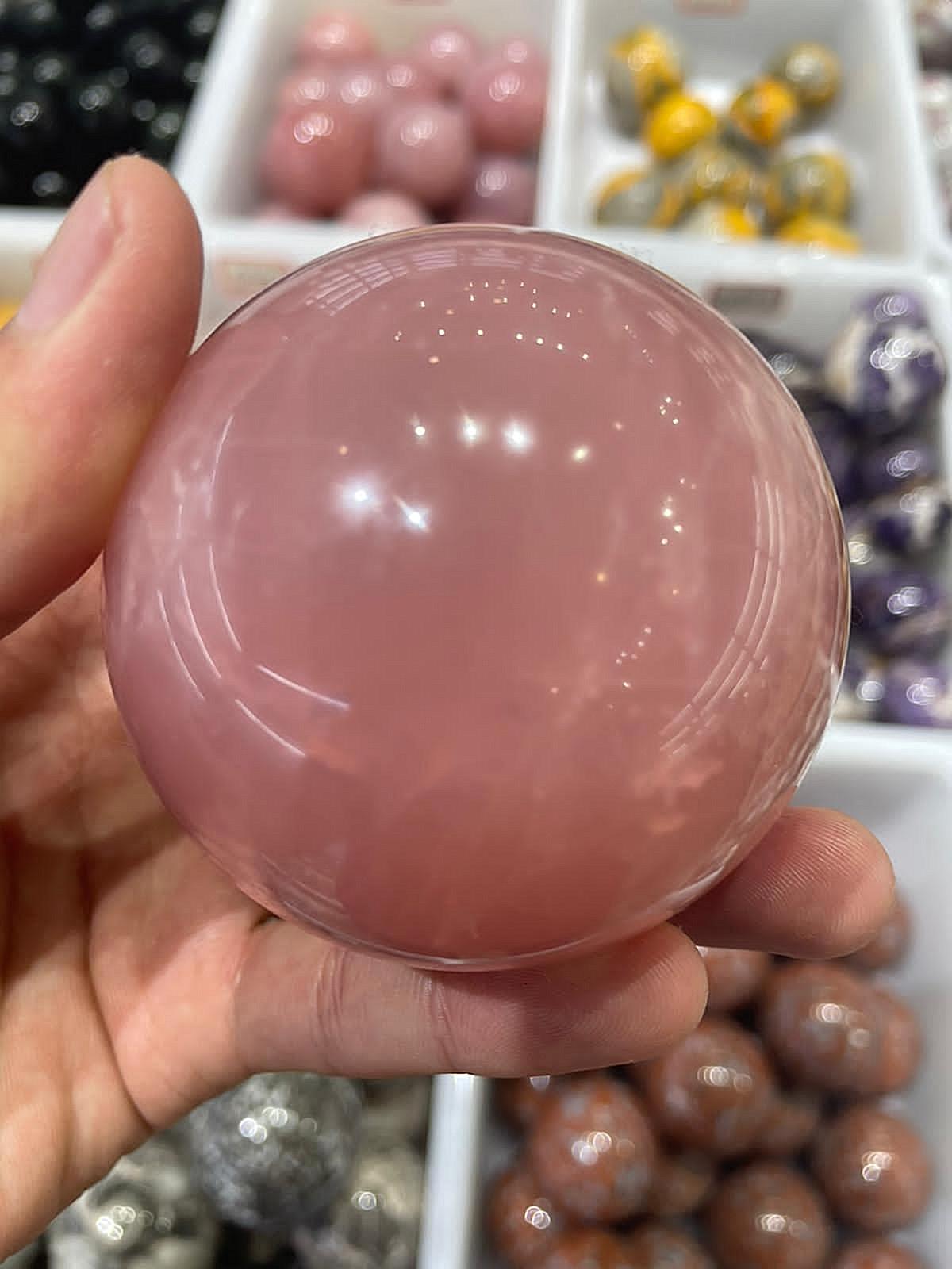 Rose quartz sphere(purple pink!)