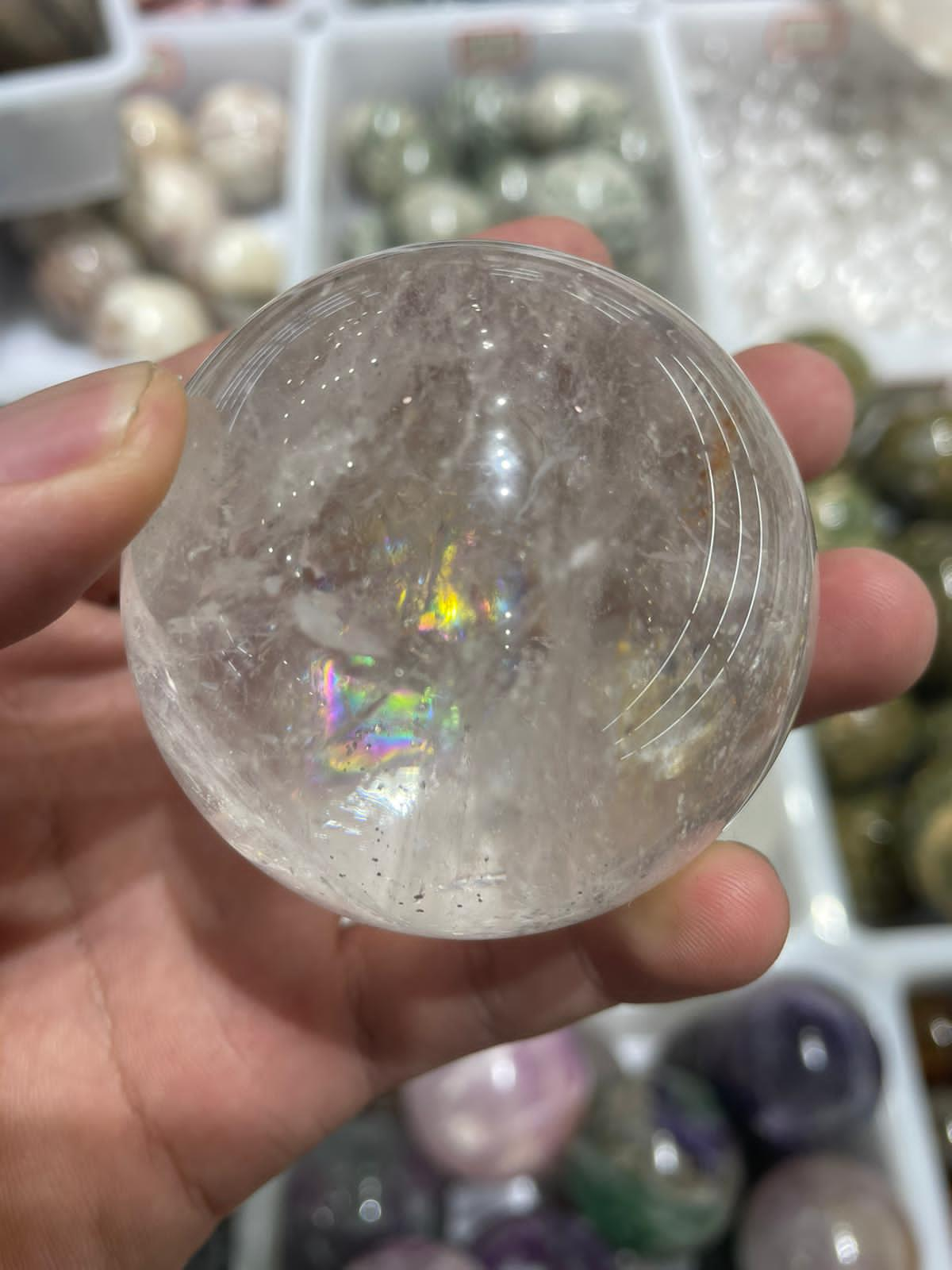 Clear quartz sphere