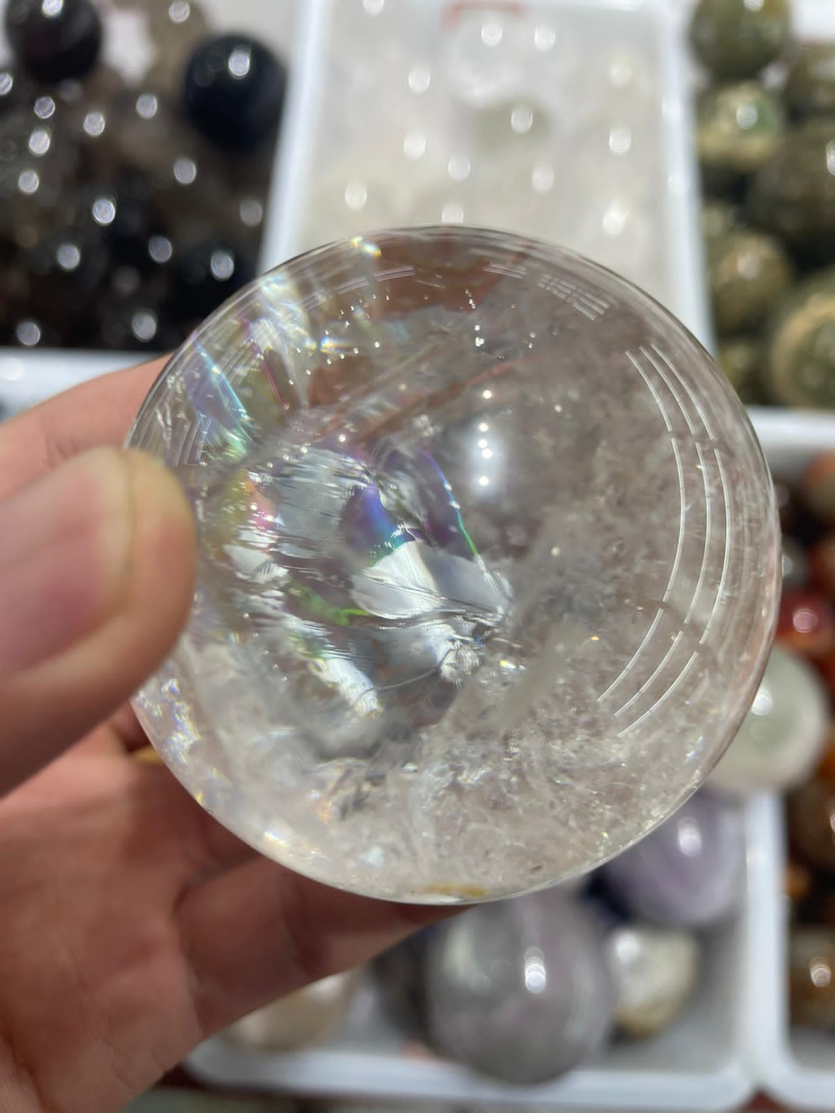 Clear quartz sphere