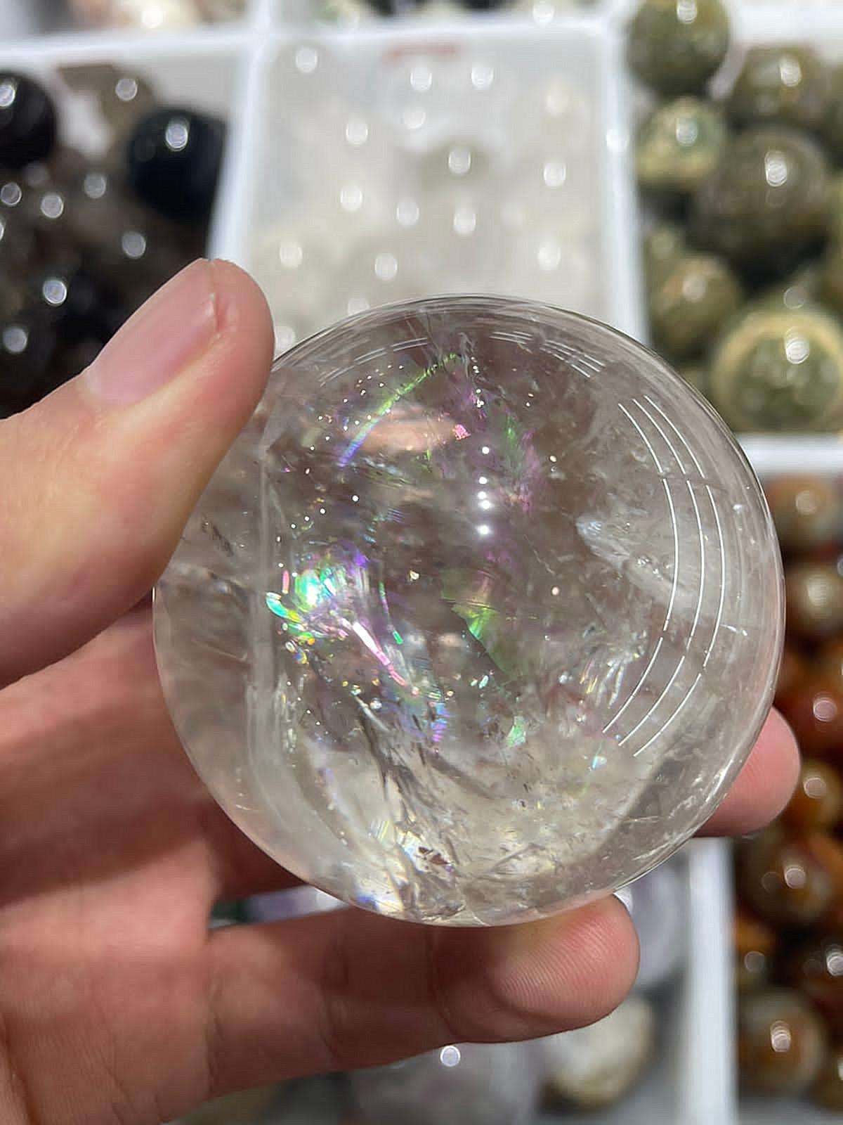 Clear quartz sphere