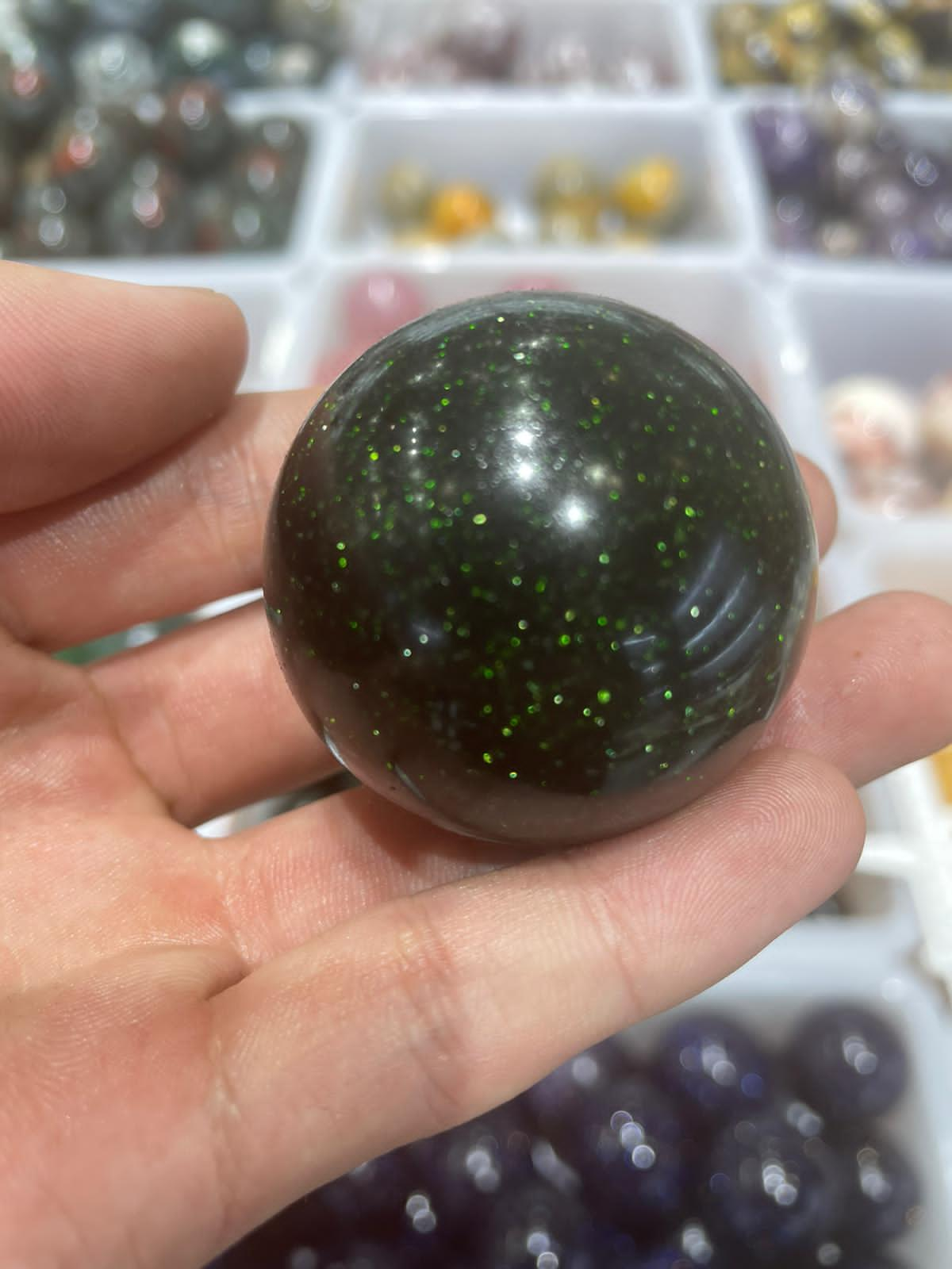 Blue/green sand stone sphere