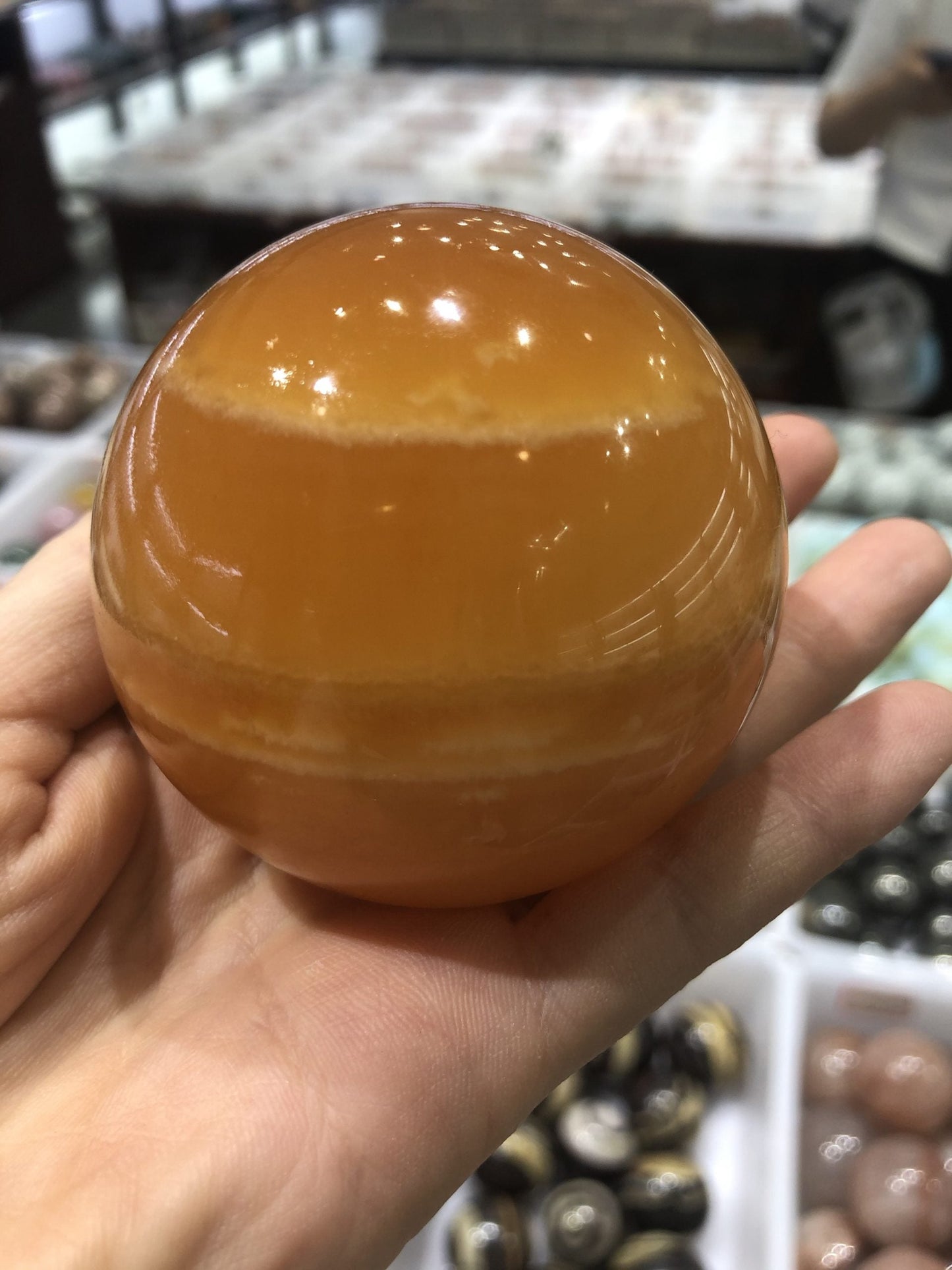 Orange calcite sphere