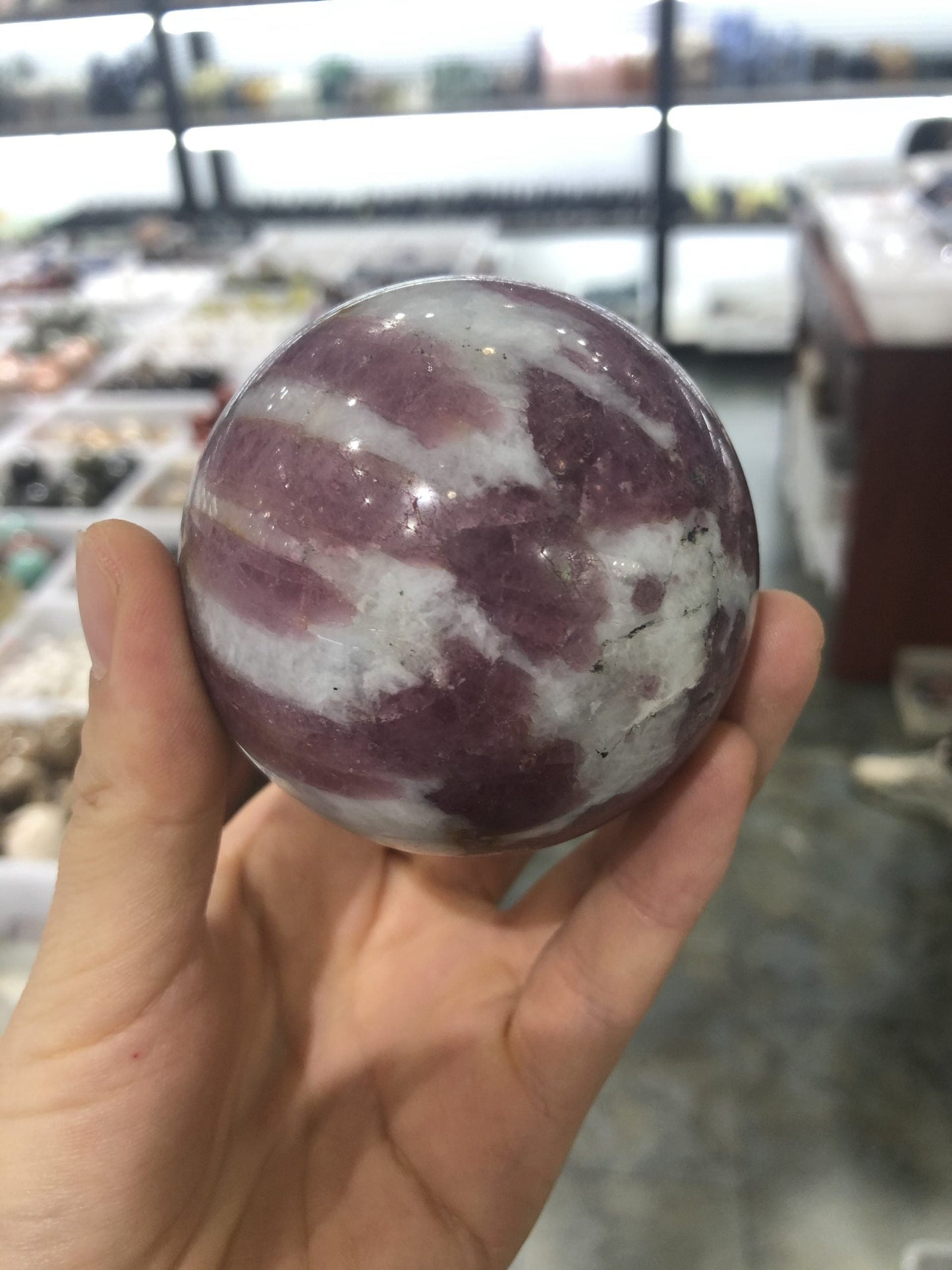 Pink tourmaline sphere